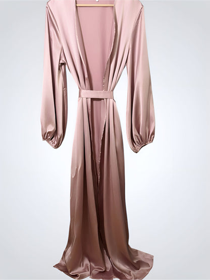 Elara Silk Abaya Pink