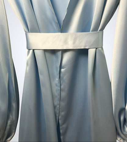 Elara Silk Abaya Blue