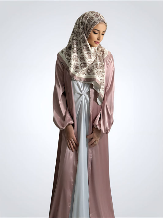 Elara Silk Abaya Pink