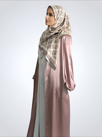 Elara Silk Abaya Pink