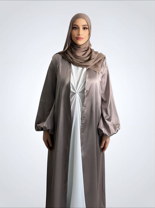 Elara Silk Abaya Purple