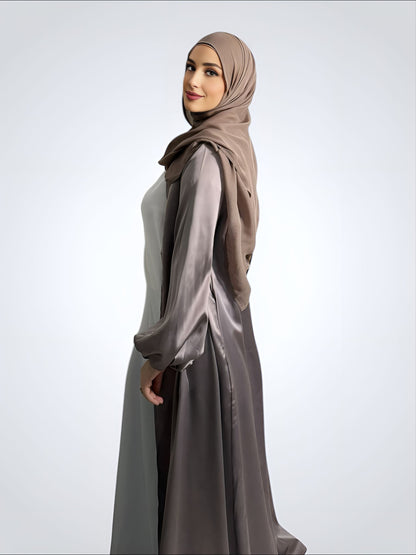 Elara Silk Abaya Purple